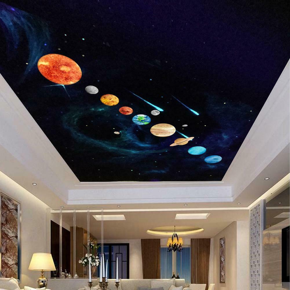 9pcs Planets Luminous Wall Stickers Waterproof DIY Kids Room Decor Gifts @