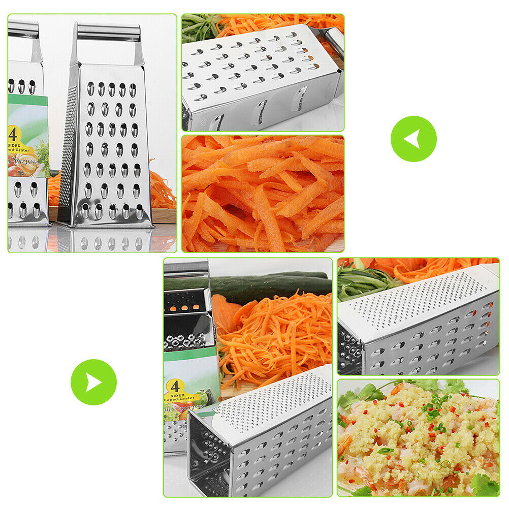 Stainless Steel 4 Sided Graters Box Vegetable Fruits Potato Carrot Slicer Cutter