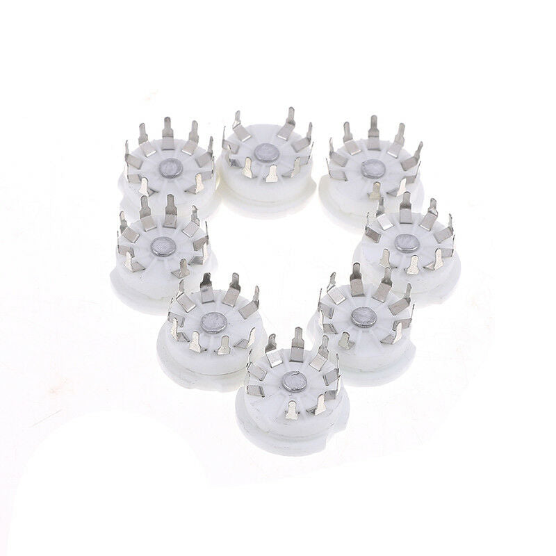 8x 9pin pcb ceramic vacuum tube socket for 12AX7B 12AU7 ECC83 ECC82 audio amp_DD