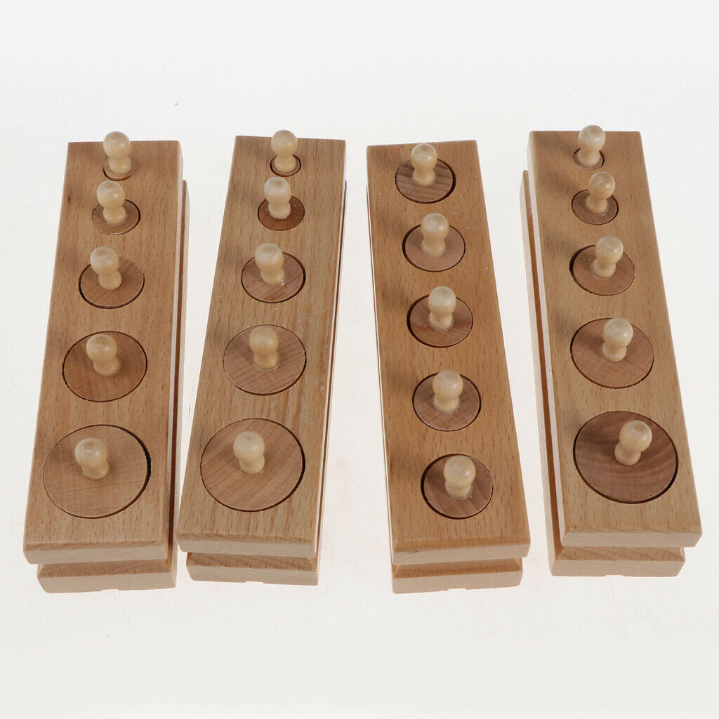 Knobbed Cylinders Blocks Gifts Manipulative Math Skills Set Game Motor Skill