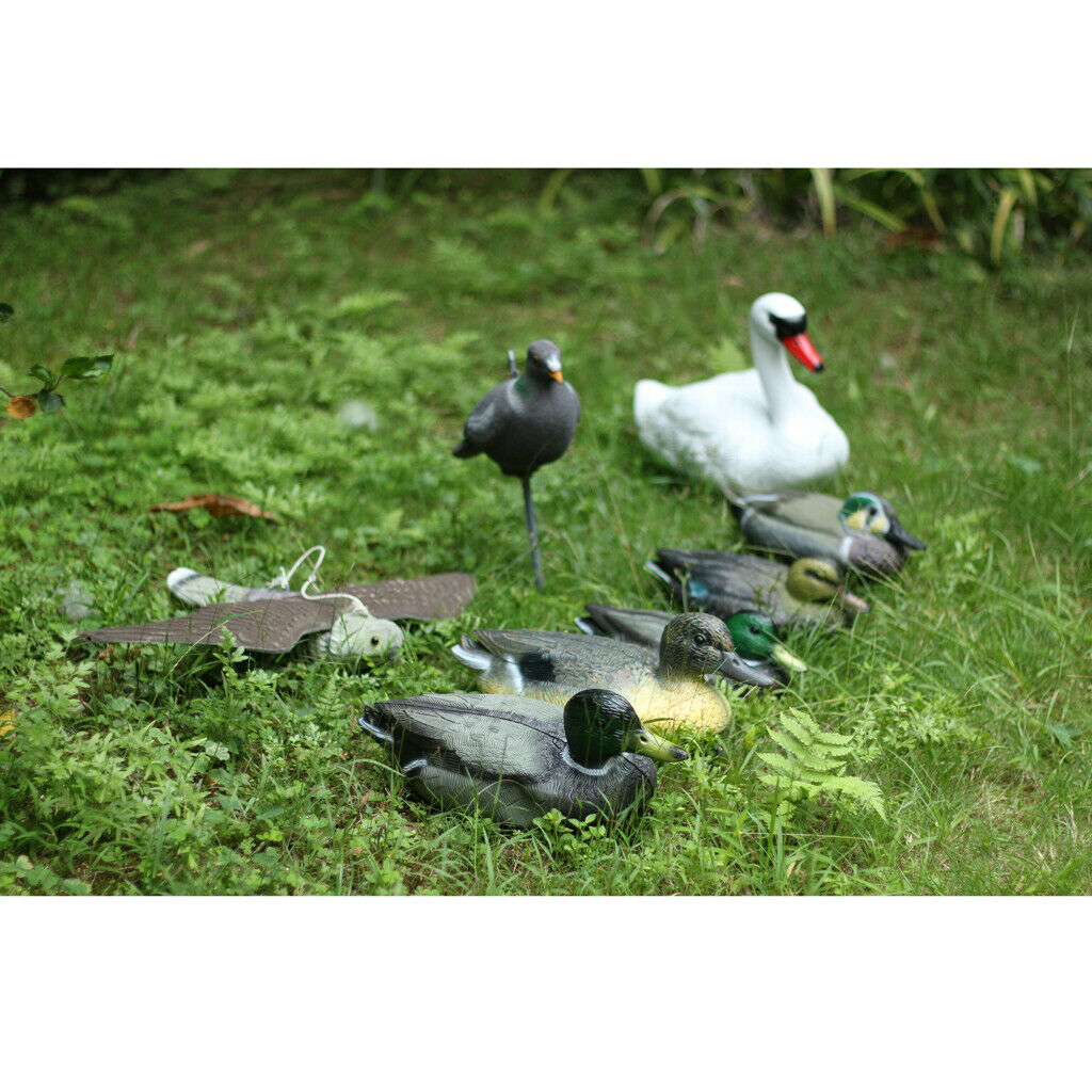 Set of 4 Plastic Mallard Duck Hunting Decoy Ornament Garden Decoration