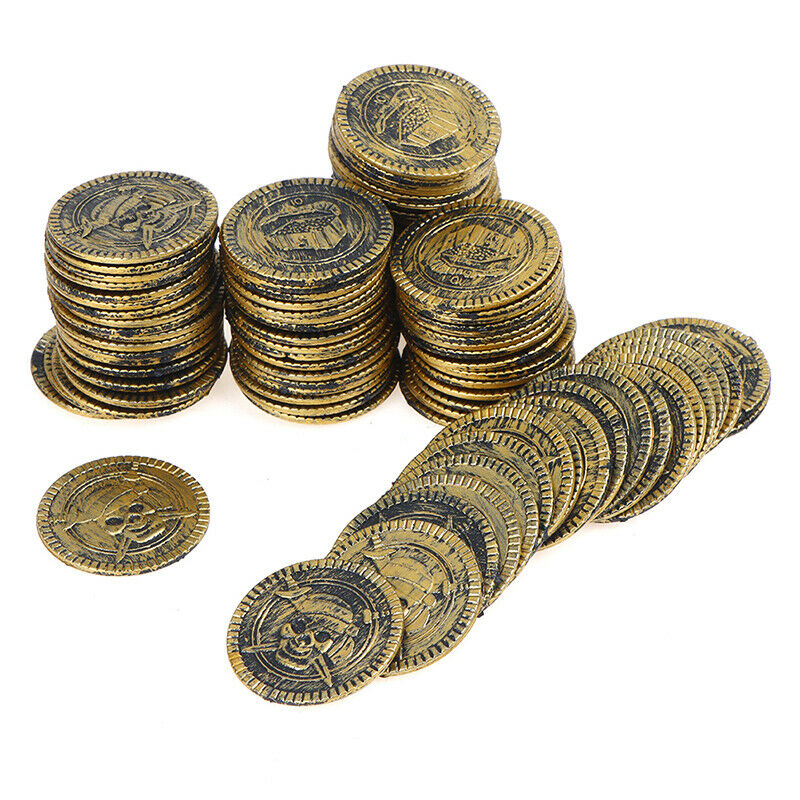 10pcs Pirate Treasure Coins Party Props Christmas Gift Game Currency Hallow XC