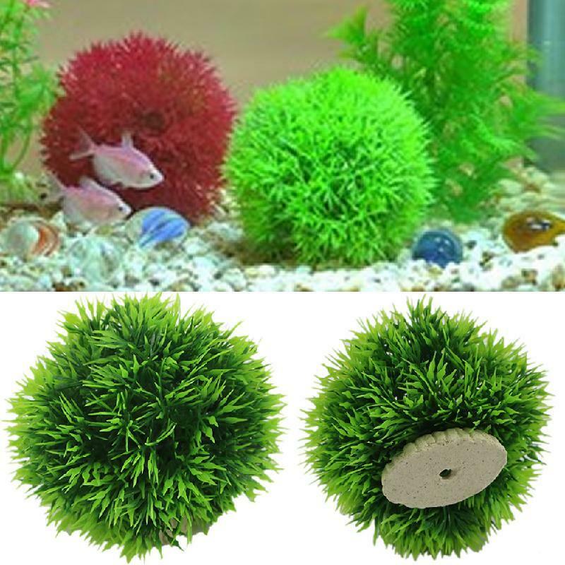 Aquarium Artificial Aquatic Plastic Plants Grass Ball Fish Tank Ornament Decor