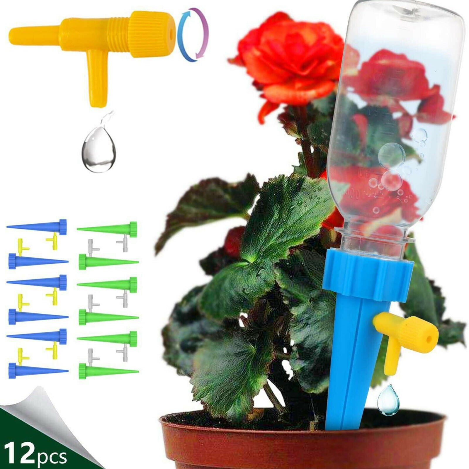 12x Self Watering Spikes Adjustable Vehicle System Stakes Waterer Device