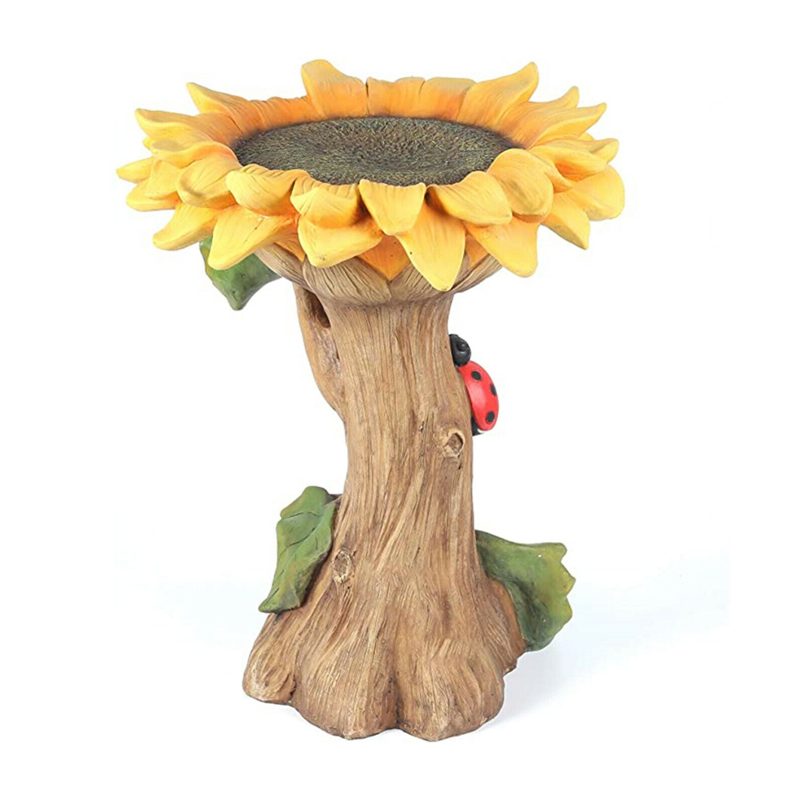 Tiny Sunflower Bird Bath Garden Flower Statue Wild Bird Feeding Station Decor