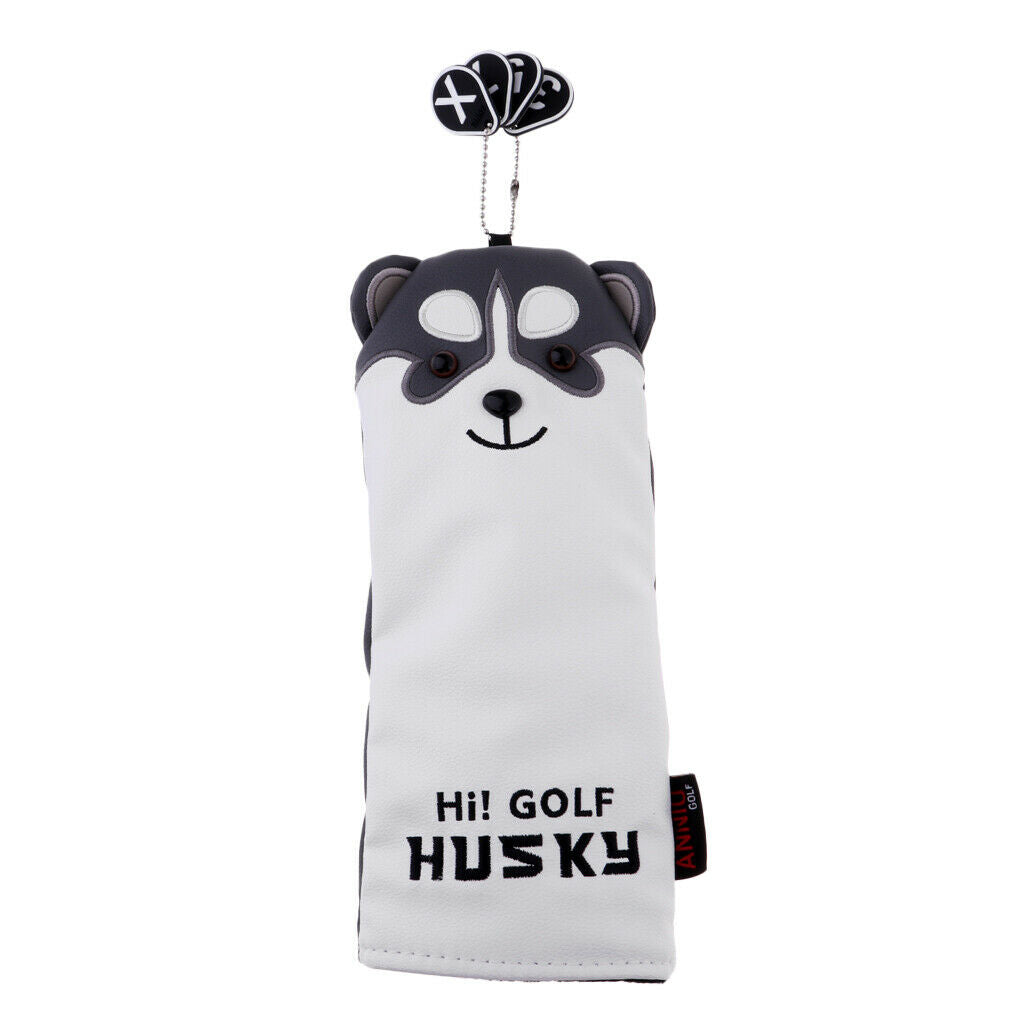 Golf Head Cover Driver Fairway Wood Covers Protector Bag Dog Pattern UT
