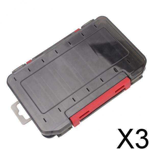 3X Squid Jig Box Both Side Storage Lure Case Holder Black 14 Compartments