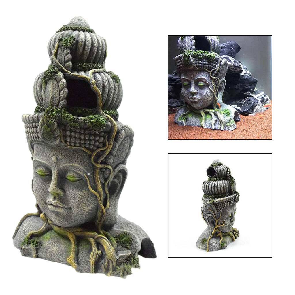Aquarium Decoration Buddha Statue Guanyin Fish Tank Shelter Simulation Craft