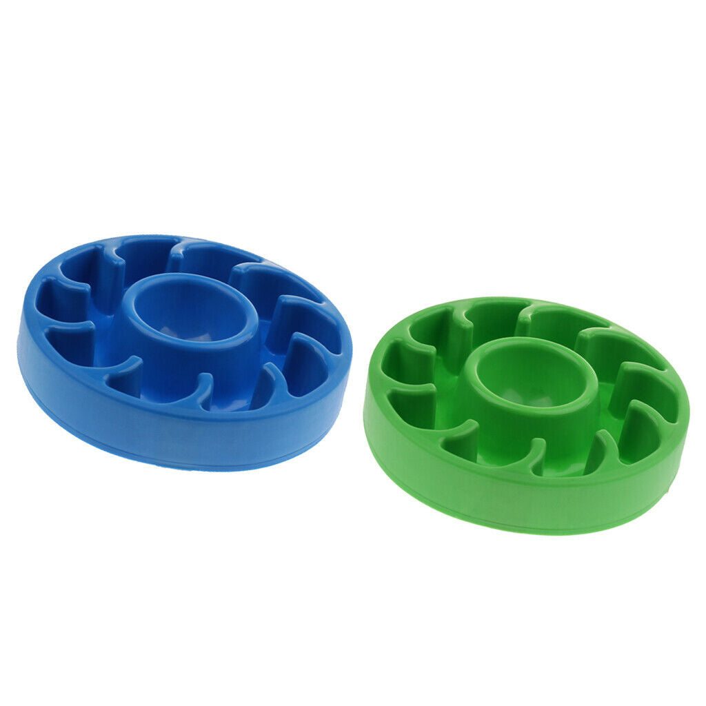 Pet Dog & Cat Slow Eating Food Bowl Anti Gulping Feeder Healthy Bowl Green