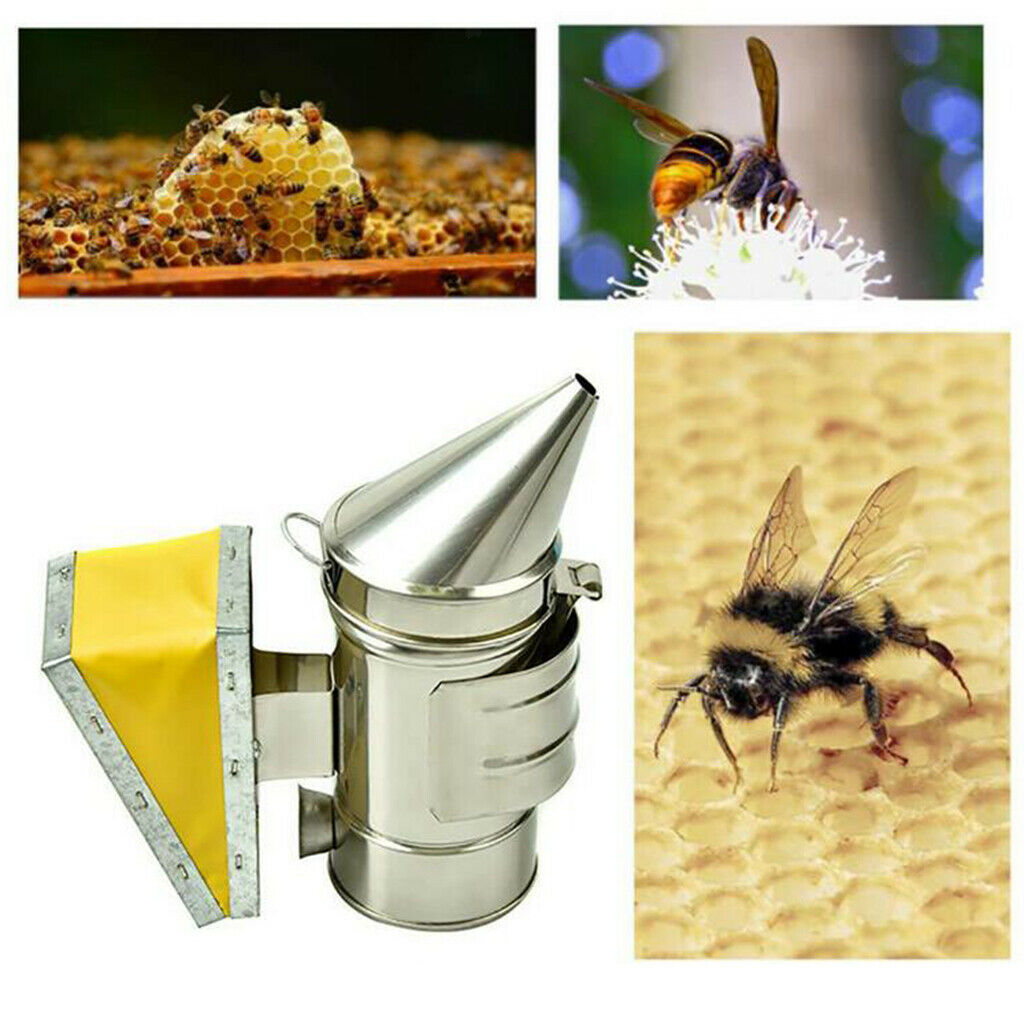 Steel Beekeeping Smoker Manual Bee Smoke Maker Transmitter Kit Hive Box Tool