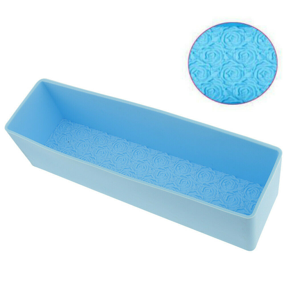 Silicone Soap Molds Rectangle Rose Flower Toast DIY Cake Bread Candle Moulds