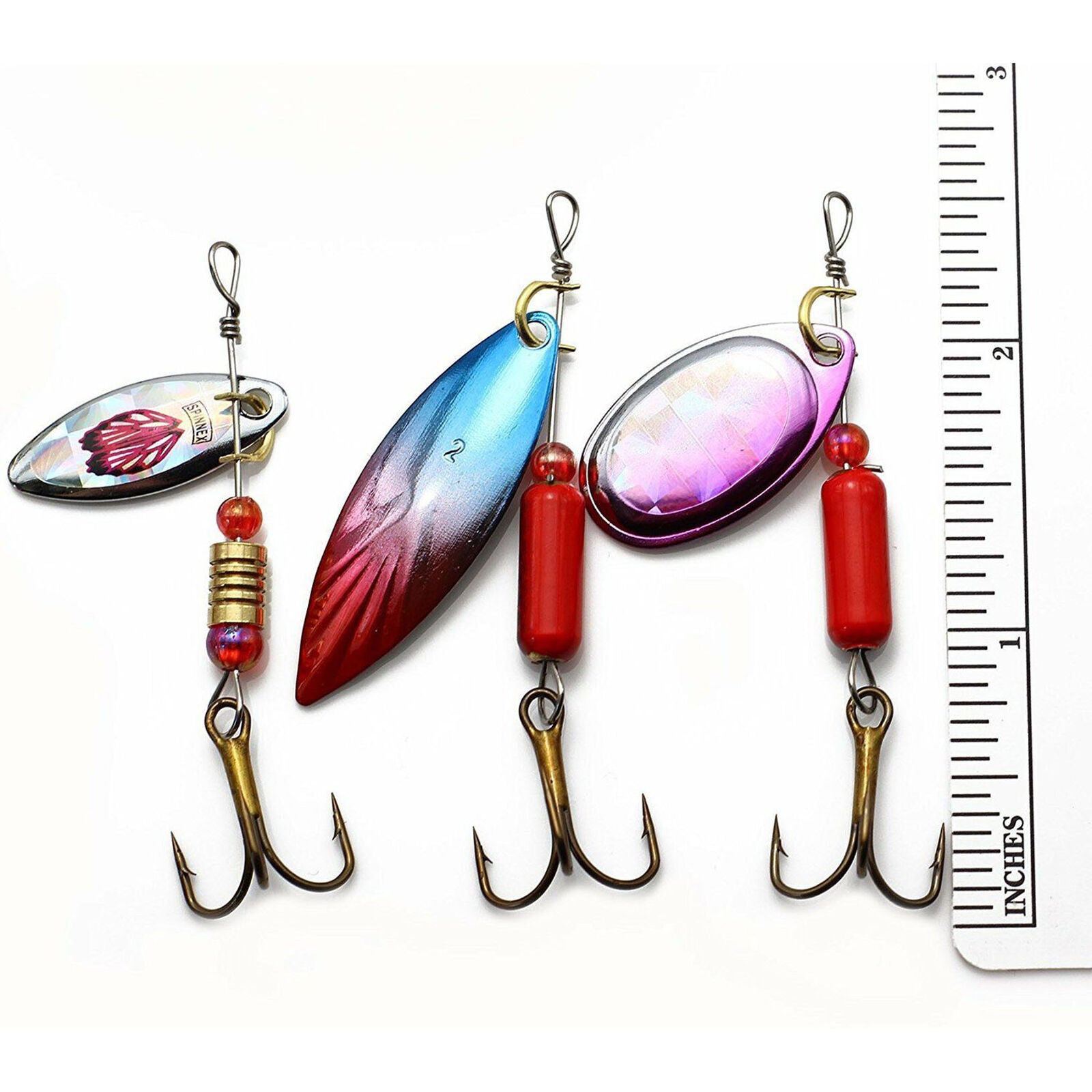 30pcs Trout Spoon Steel Metal Fishing Lures Spinner Baits Bass Tackle Colorful