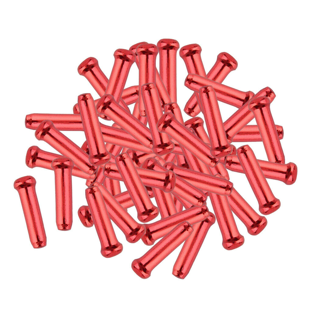 50x Bicycle Brake Shifter Inner Tips Wire End Caps Crimps Cap Gear Red