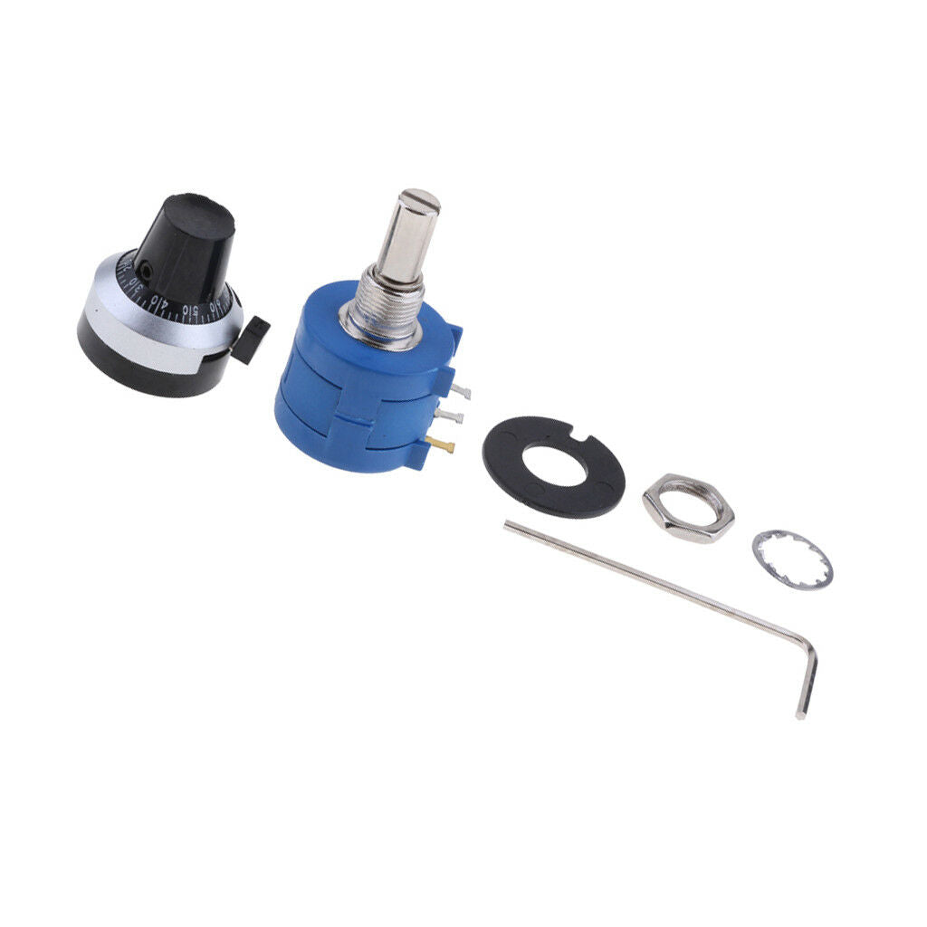 10k ohm Precision Multiturn Potentiometer 10 Turns Counting Dial Rotary Knob