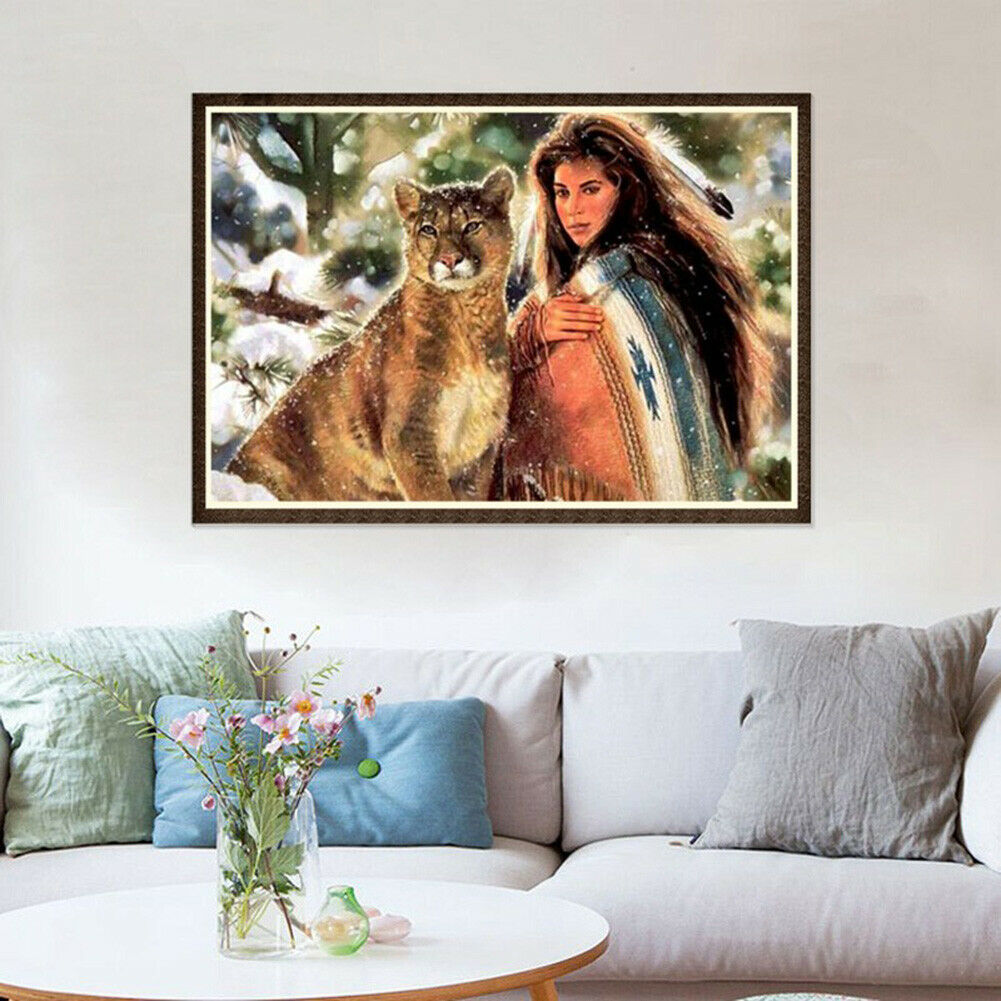Beauty Big Cat 5D Diamond Painting Embroidery DIY Cross Stitch Home Decor  @