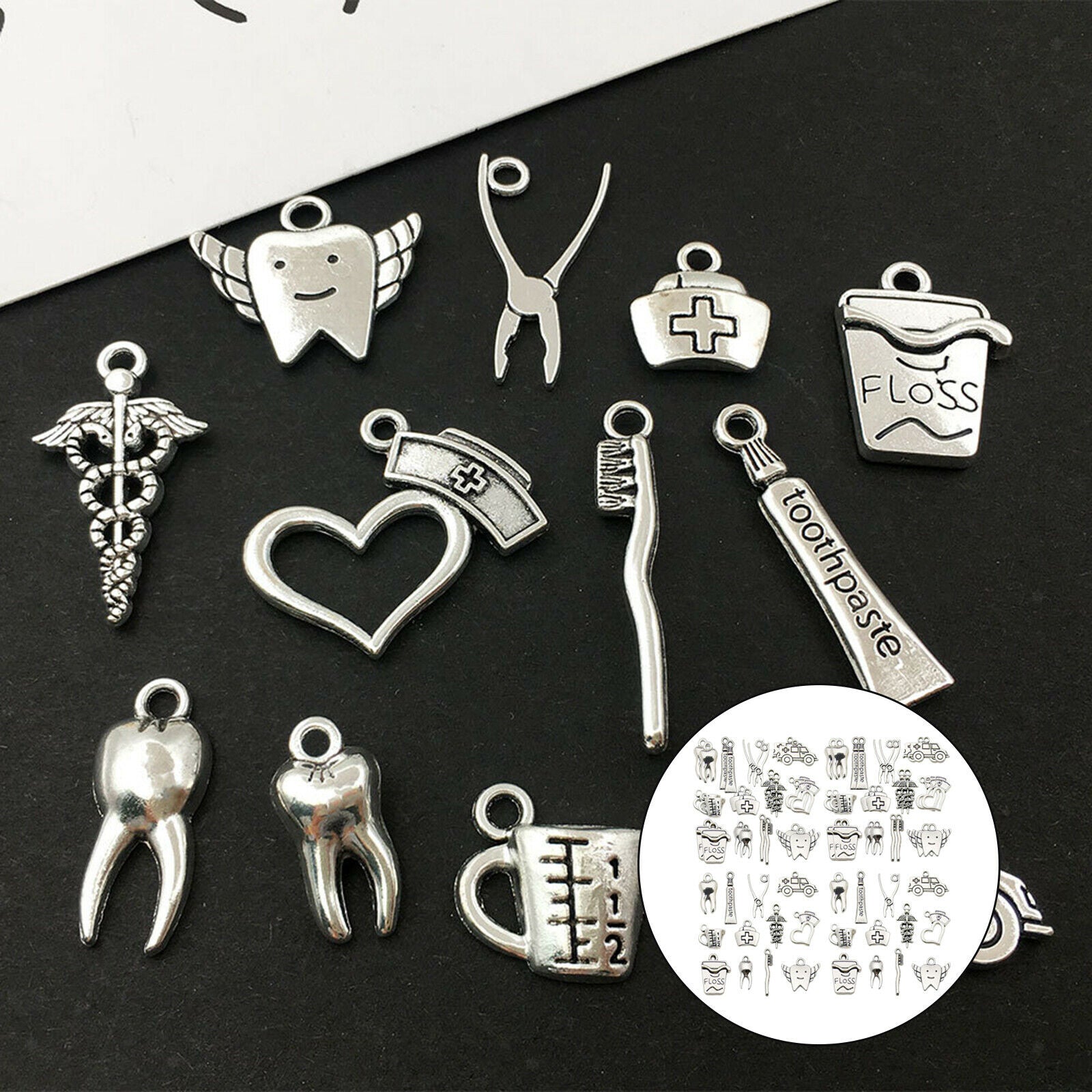 72 Pieces Small Charms Mixed Metal Pendants DIY Jewelry Making Accessory