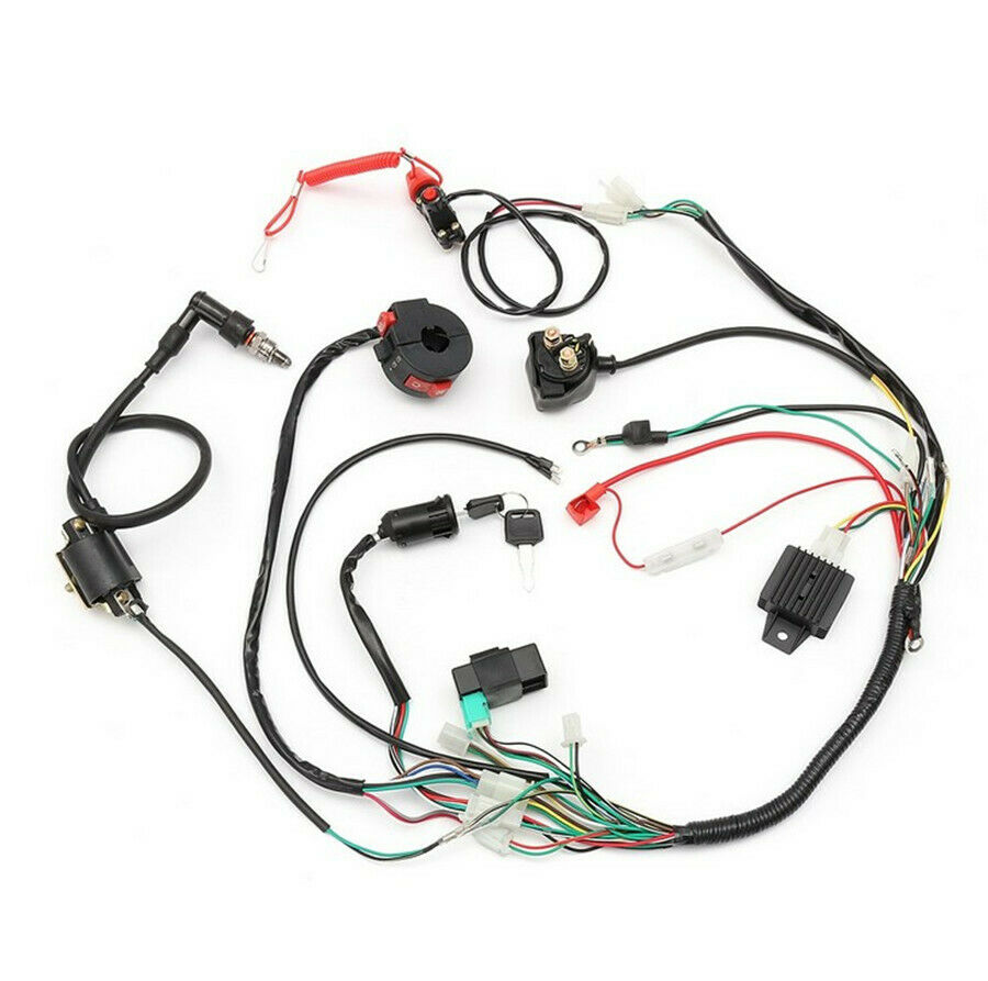 Universal Wiring Harness Loom Solenoid Coil Rectifier CDI 50 70 90 110 125cc ATV