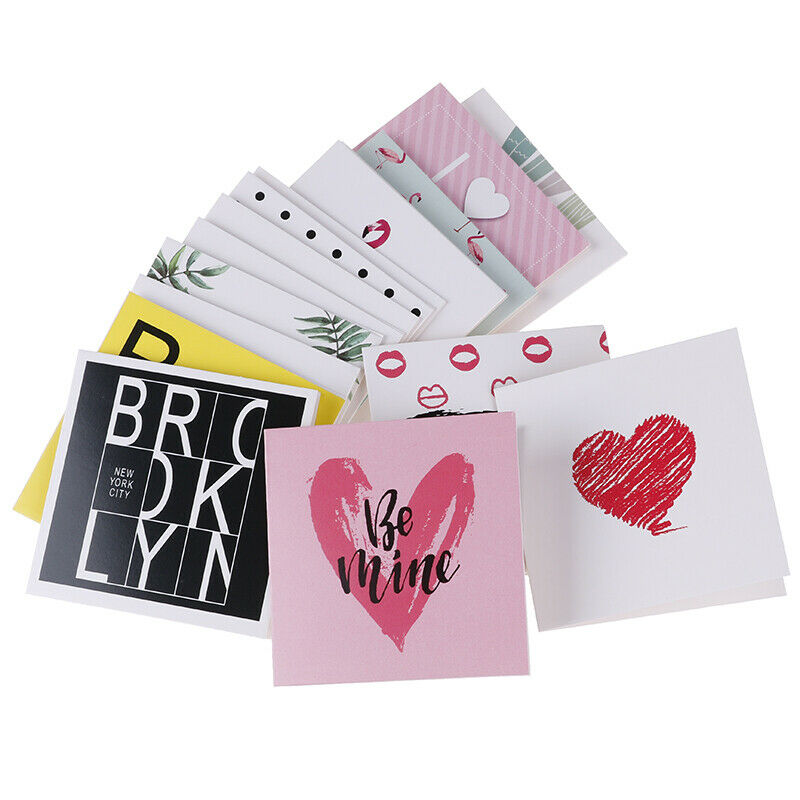 10pcs/set Cartoon Birthday Greeting Cards Blank New Year Greeting Postc .l8