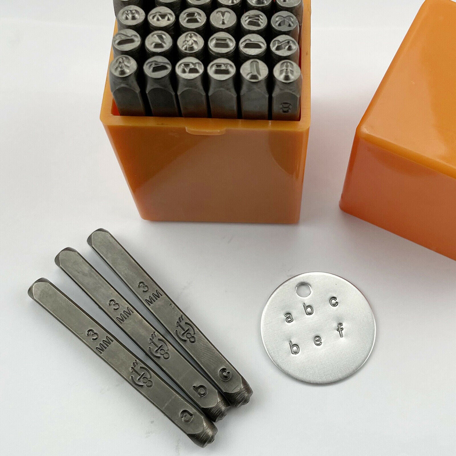36x 3mm Numbers Letter Alphabet Metal Stamp Leather Craft Tools for Leather Wood
