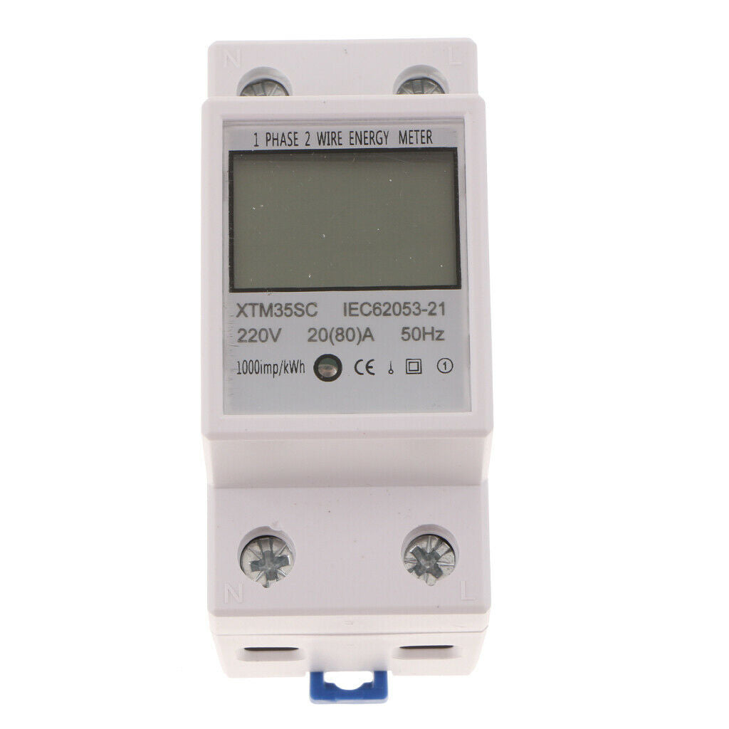 XTM35SC 220V Single Phase Din Rail KWH Watt Hour Din-rail Energy Meter LCD