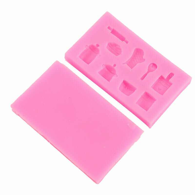 1pcs Gloves Pot Spoon Fondant Cake Chocolate Silicone Mold Cake Decoratio.l8