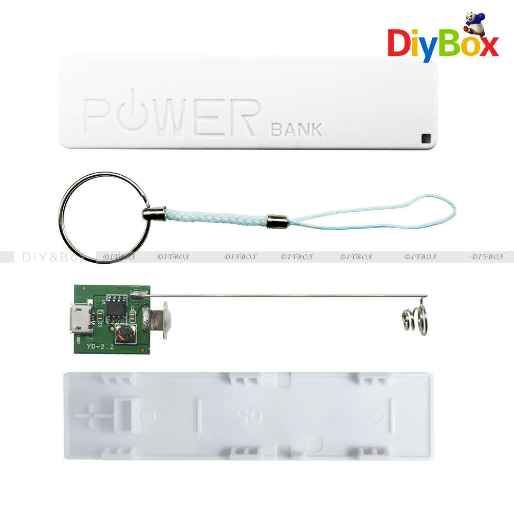 White USB Power Bank Charger Pack Box Battery Case For DIY Portable 1x18650