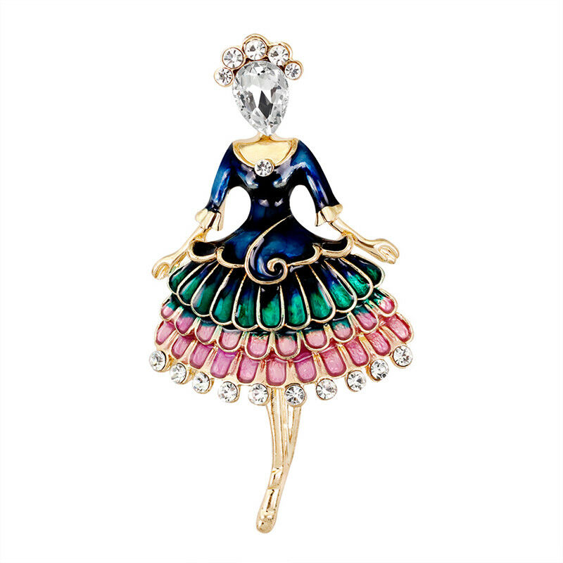 Enamel Princess Ballet Girl Brooch Pin Banquet Weddings Brooch Gifts JewelY1