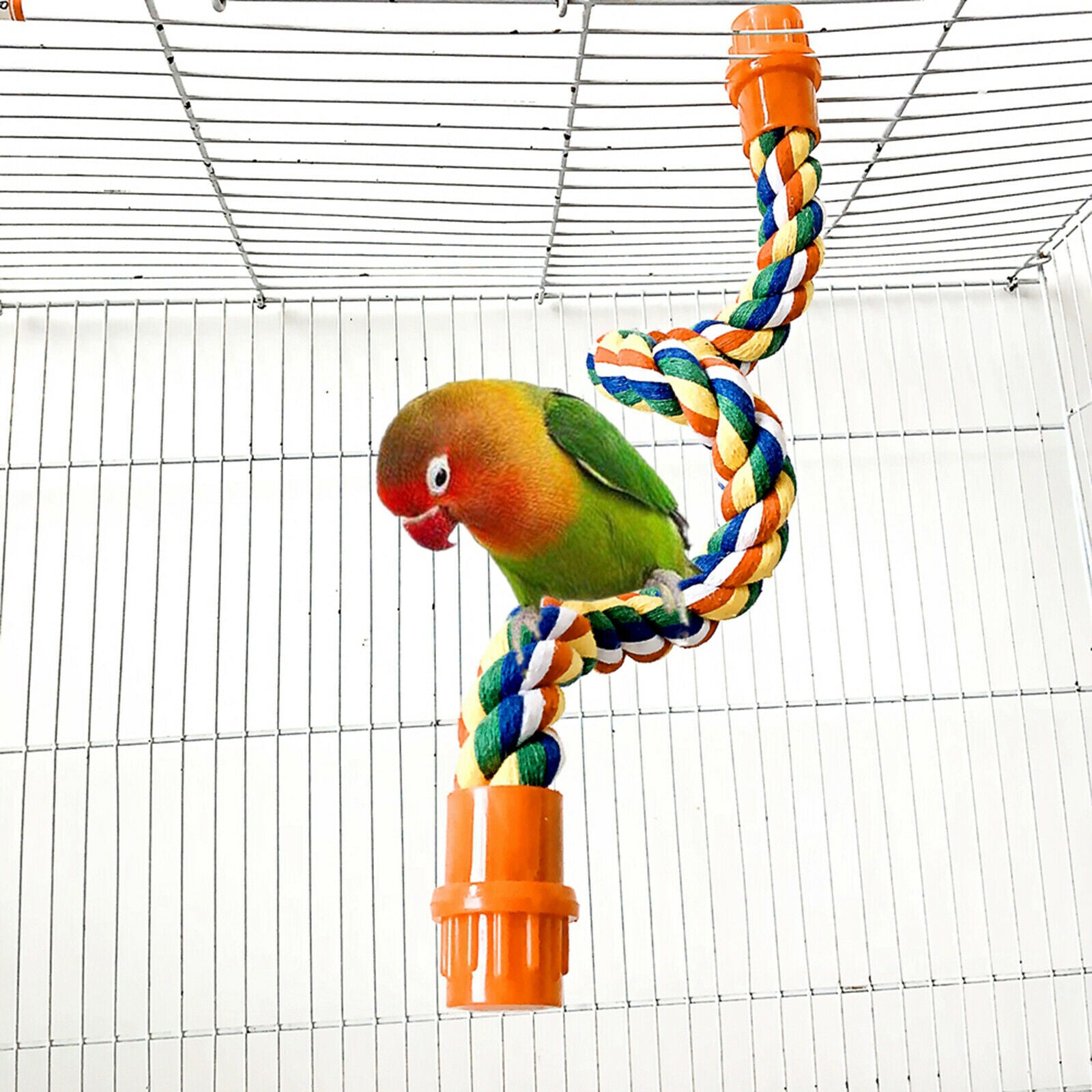 Bird Rope Perch Stand Bird Toys Staion Bar for Parrot Budgie Lovebird Macaw