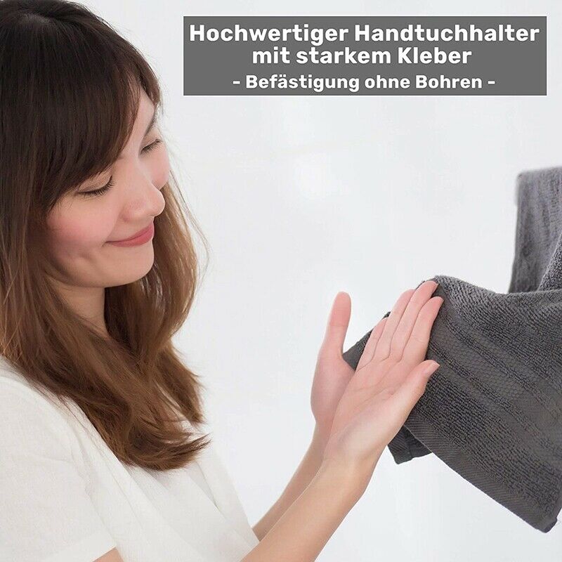 Towel Holder Without Drilling -Self-Adhesive 37 Cm -Bath Accessories - PractW4F6