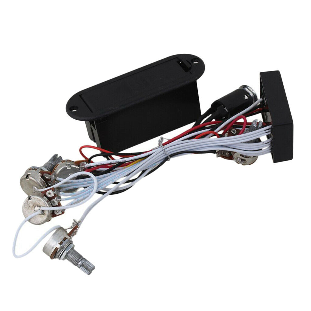 Guitar Wiring 3-Way Lever Switch + 3-Band Active Eq Preamp Circuit