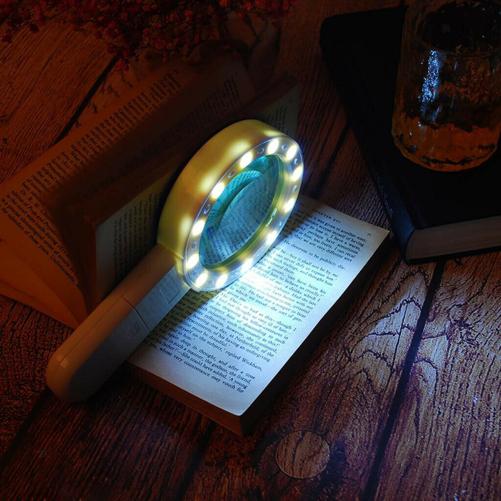 Magnification 30X Round Lens Handheld Magnifier Glass, Rocks Stamps Insects