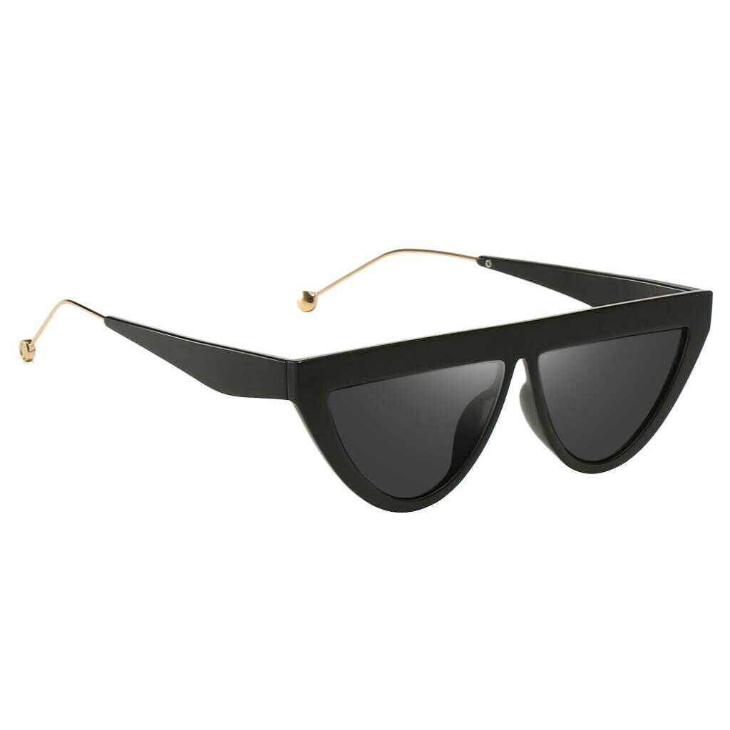 Women Mens Triangle Mirrored Sunglasses Eyewear Black Frame Gray Lens