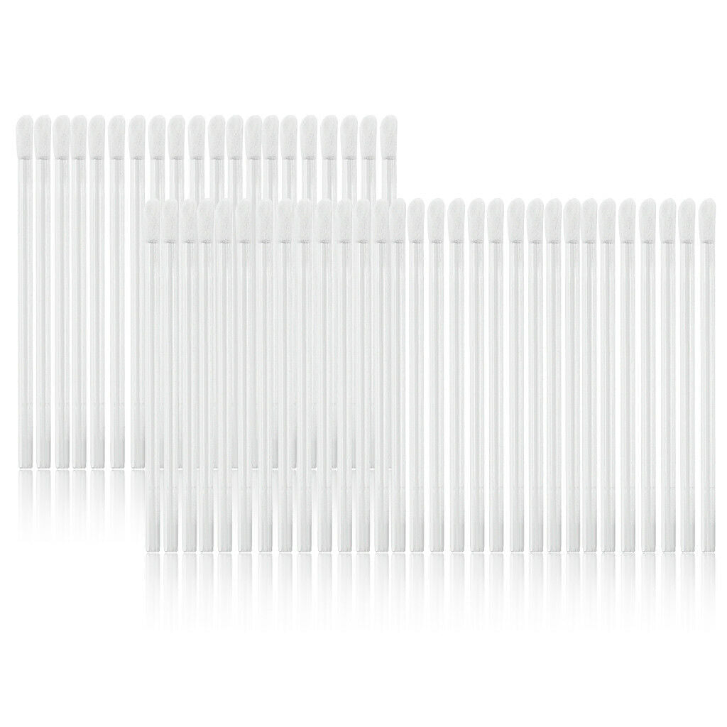 100 Pack Disposable Angled Lipstick Lip Tint Brushes Cosmetic Tools Kit