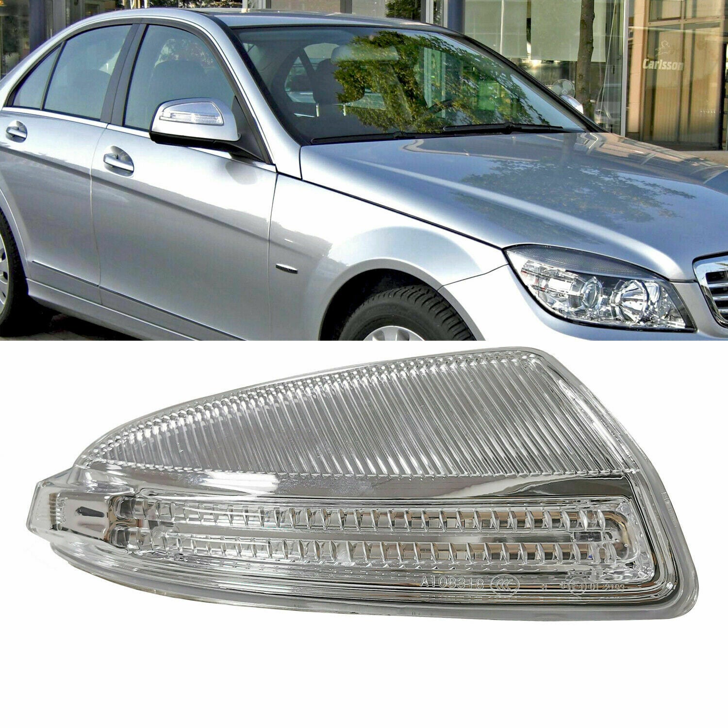 Right Passenger Side Mirror LED Turn Signal Light Fit Mercedes C250 C300 C63 AMG
