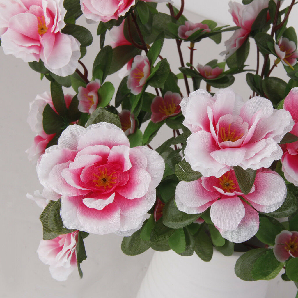 2 x Artificial False Azalea 29 Head Flowers Home Party Garden Decor Pink