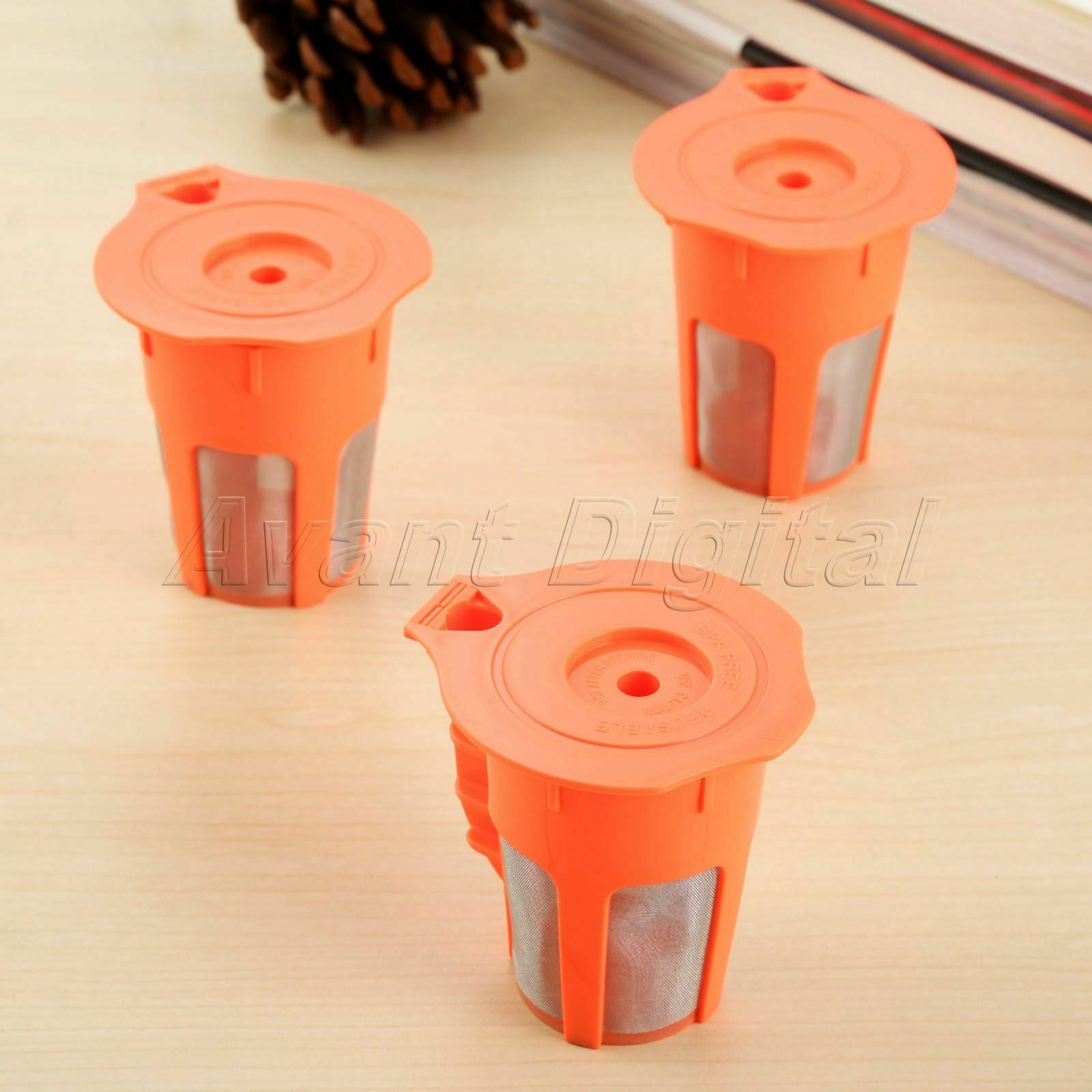 Reusable K-Carafe Filters for Keurig 2.0 Orange Coffee Pods Cup 3x i Cafilas