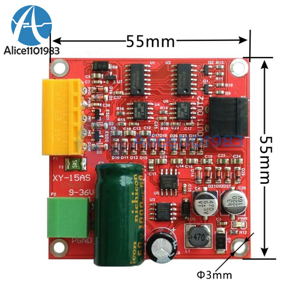 12V/24V/36V 15A DC High Power Motor Drive Board Plate PWM Regulator Module