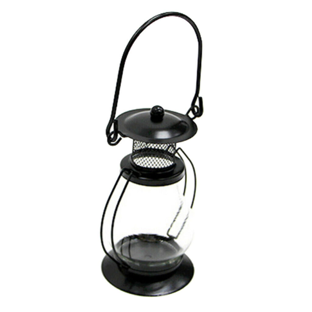 Camping Tent Lantern Portable Working Lamp Iron for Multi Purpose Use Black