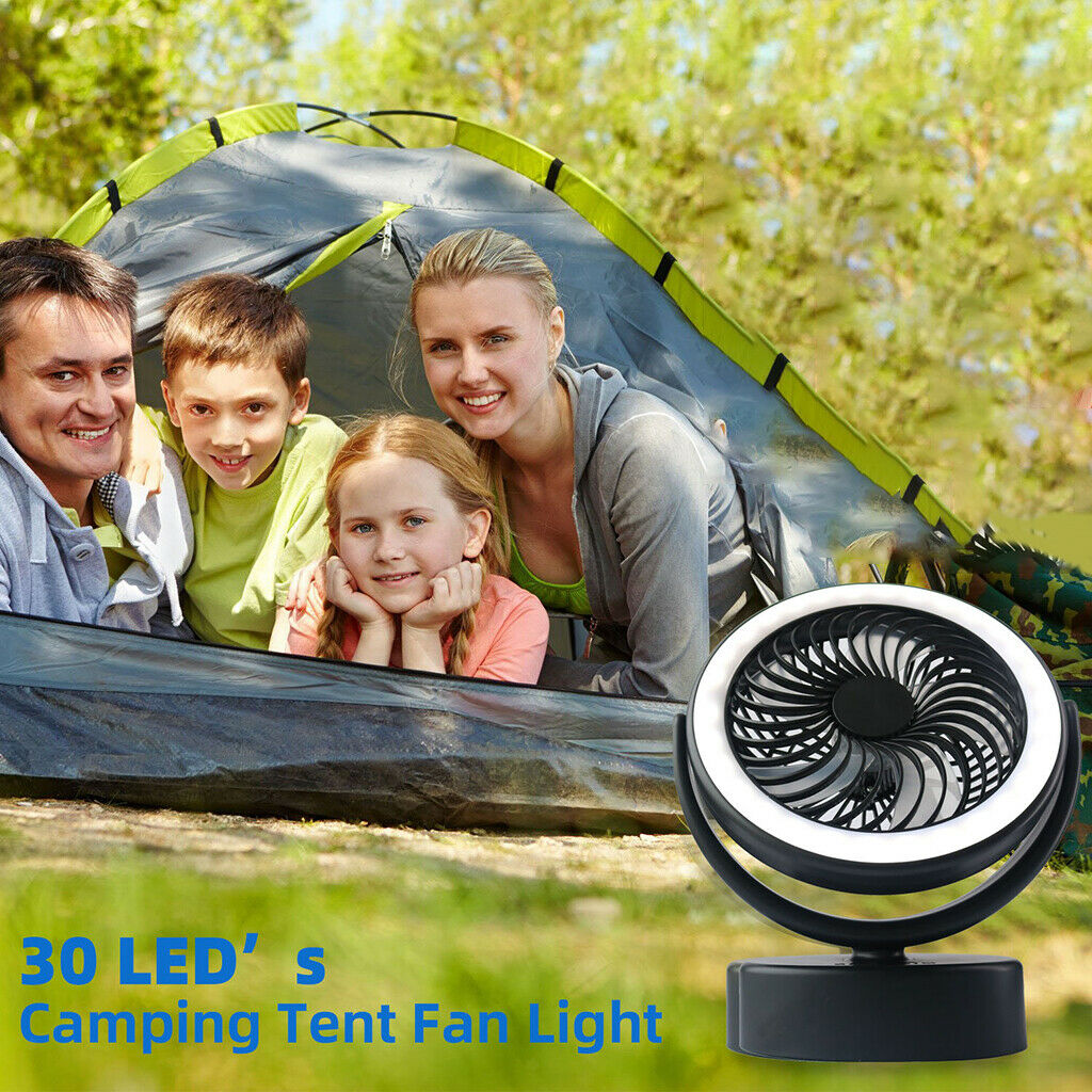 Tent Fan Light Hanging Camping Lantern USB Fans Emergency Outage Light