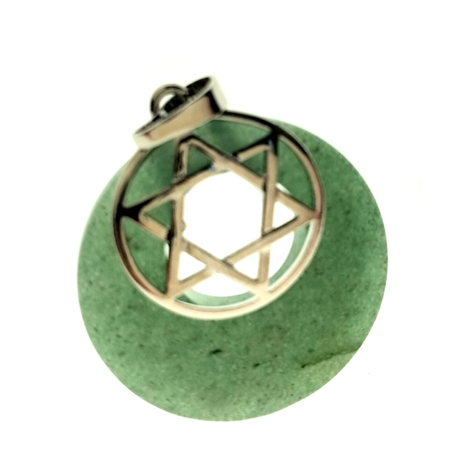 Aventurine stone Star of David Pendant Chakra Reiki Healing Amulet Energy