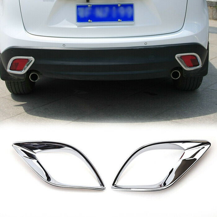 Fit For 2012-2016 Mazda Cx-5 Cx5 Chrome Rear Reflector Fog Light Lamp Cover Trim