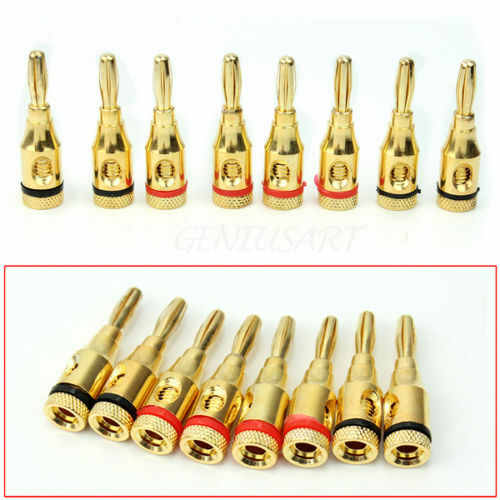 8 X Musical Audio Speaker Cable Wire Connector 4mm Banana Plug、BDAU