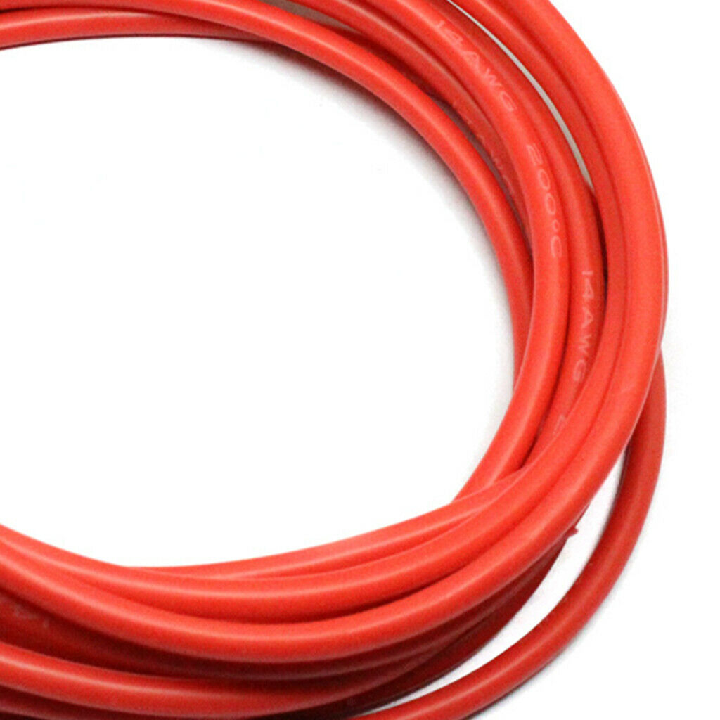2Pcs 14AWG Flexible Soft Silicone Wire Cable High Temperature Resistant