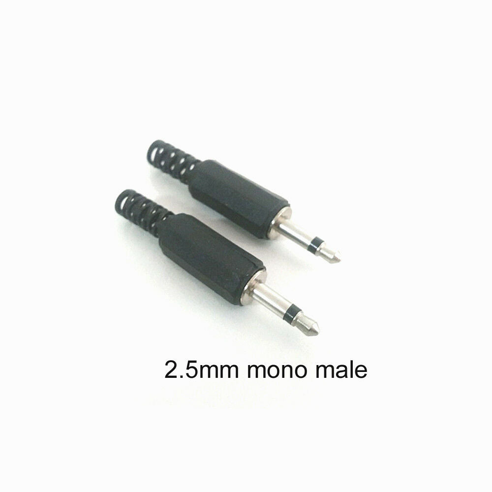 2.5mm 2 Pole Mono Audio Male Plug Jack Adaptor Connector Solde Repair