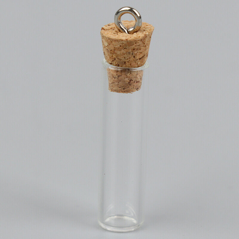 1Pc Mini Glass Bottles Small Vials Cork Glass Jars Multi Usage Cork Wish Gl Qx