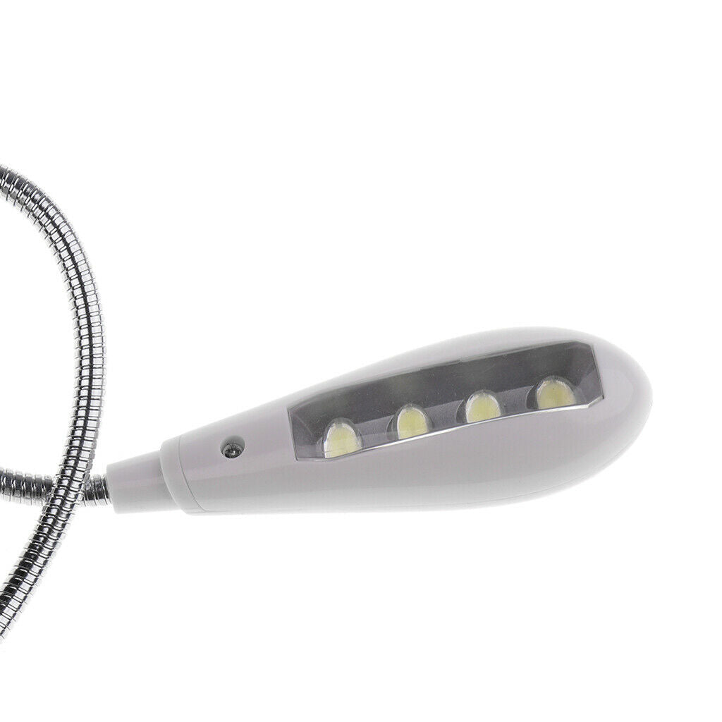 8 LED Music Stand Light Music Score Lamp Clip-on Reading Light White