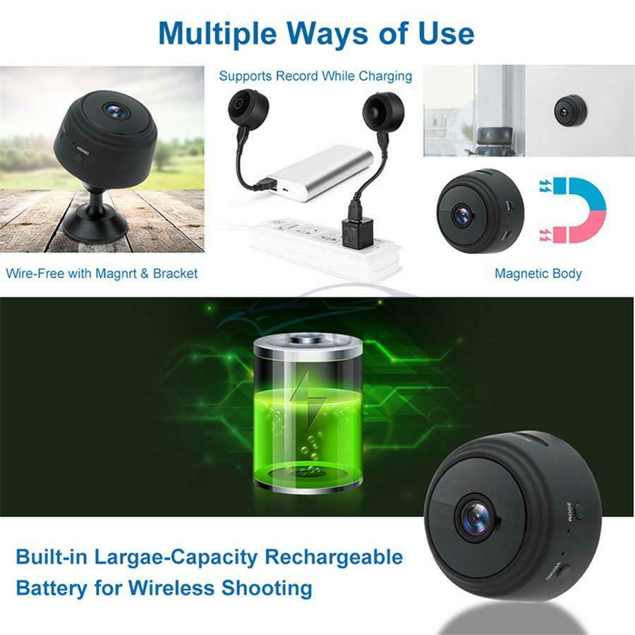 150° USB A9 Night Vision 1080P Sports Camera Support  Windows IOS Android System