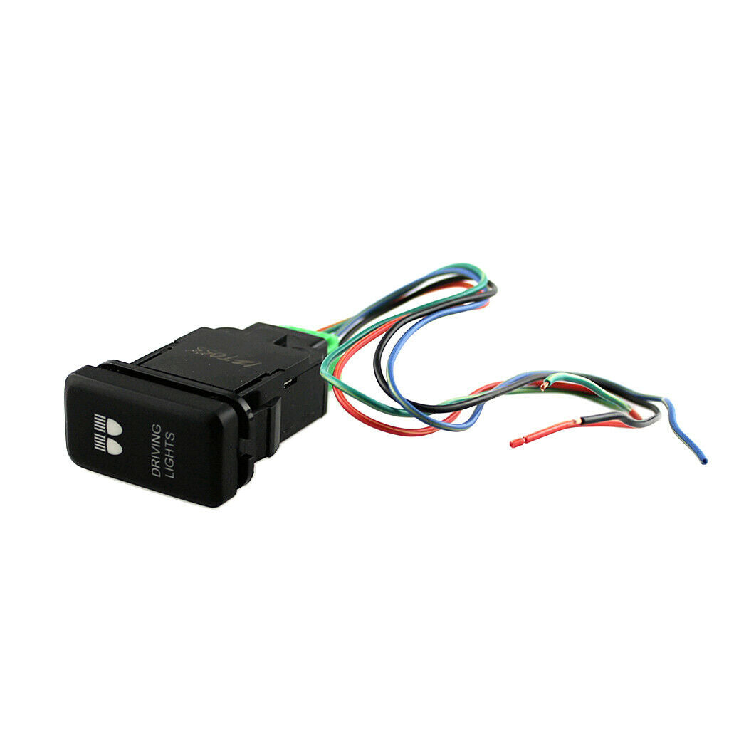 2 Pcs Toggle Switch Onf Rocker Blue LED Front Light Driving Car