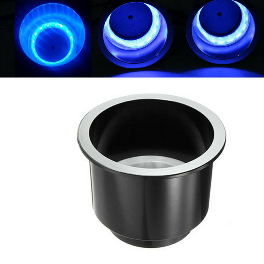 2IN1 14 LED RGB Recessed Boat Cup Drinks Holder Marine Drink Stand Holder Bottle