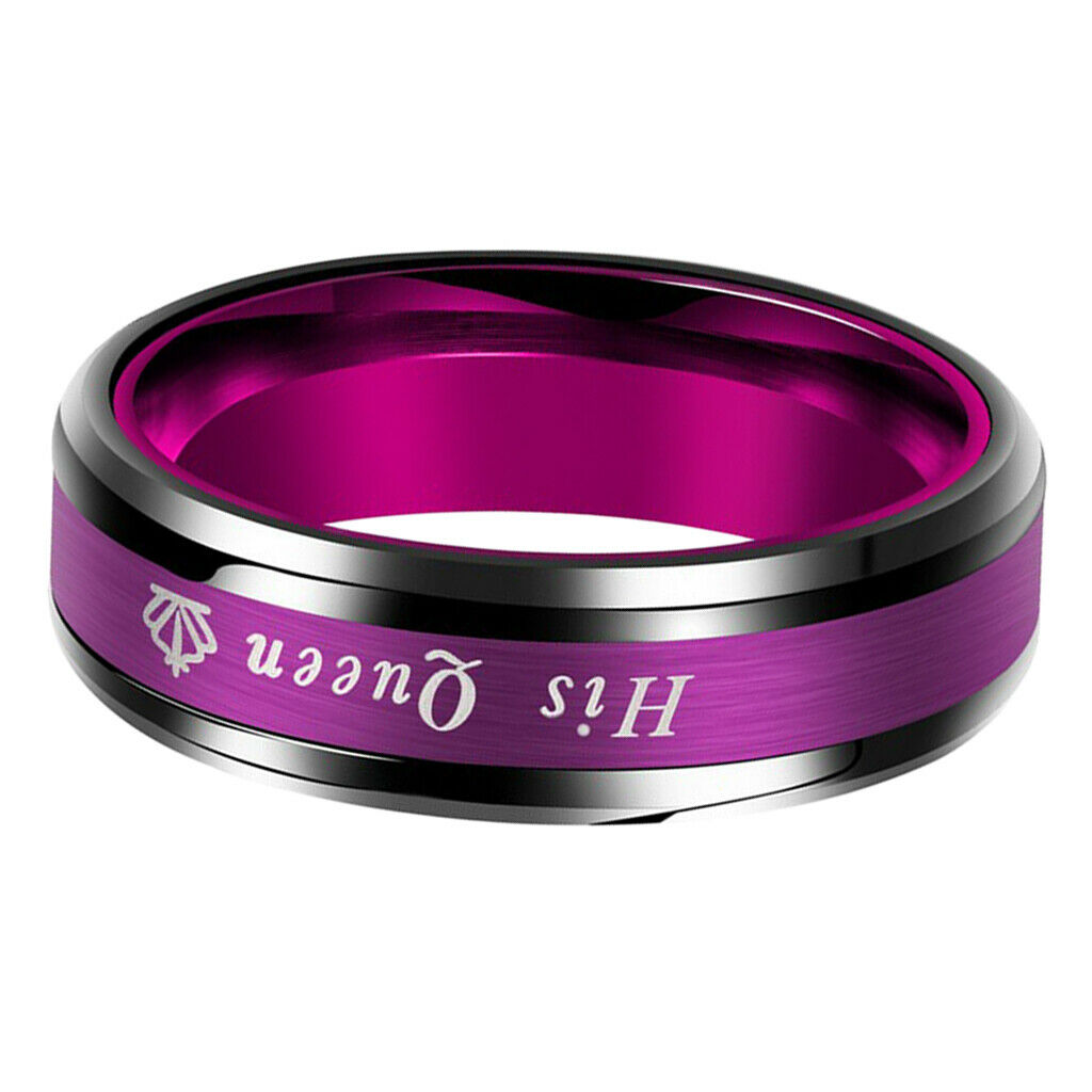 Titanium Steel Couple Ring Lover Ring Wedding Engagement Gift Purple 7 Size
